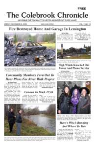 FREE  The Colebrook Chronicle COVERING THE TOWNS OF THE UPPER CONNECTICUT RIVER VALLEY  FRIDAY, NOVEMBER 3, 2006