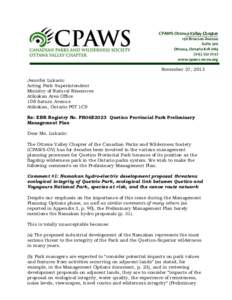 CPAWS Ottawa Valley Chapter www.lablanche.ca 190 Bronson Avenue Suite 300 Ottawa, Ontario K1R 6H4