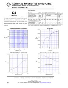 NATIONAL MAGNETICS GROUP, INC. MANUFACTURERS OF MAGNETIC AND ADVANCED MATERIALS