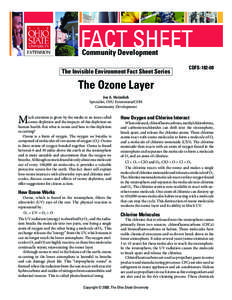 Community Development The Invisible Environment Fact Sheet Series CDFS[removed]The Ozone Layer