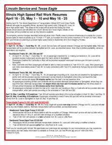 Passenger Service Notice                                                   Service Change Updates