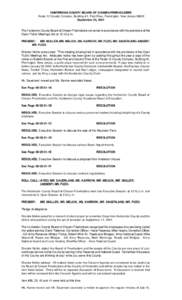 HUNTERDON COUNTY BOARD OF CHOSEN FREEHOLDERS Route 12 County Complex, Building #1, First Floor, Flemington, New Jersey[removed]September 25, 2001 The Hunterdon County Board of Chosen Freeholders convened in accordance with