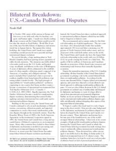 Bilateral Breakdown: U.S.–Canada Pollution Disputes Noah Hall I