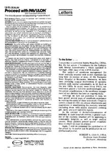 Letters, AANA Journal, October 1980