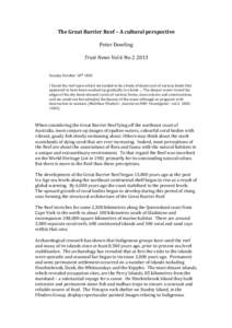 The Great Barrier Reef – A cultural perspective    Peter Dowling    Trust News Vol 6 No 2 2013   