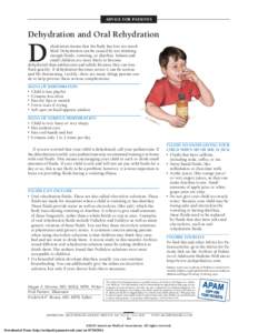 ADVICE FOR PATIENTS  Dehydration and Oral Rehydration D