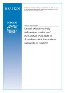 Business / International Standards on Auditing / International Organization of Supreme Audit Institutions / Internal audit / Audit / Financial audit / Performance audit / Materiality / Auditor independence / Auditing / Accountancy / Risk