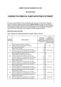 Carbon tax removal substantiation statement