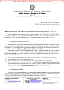 MIUR.AOODRTO.REGISTRO UFFICIALE(U2018  Ministero dell’Istruzione, dell’Università e della Ricerca Ufficio Scolastico Regionale per la Toscana  Ufficio II