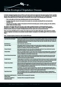 Mallee Ecological Vegetation Classes In Victoria, Ecological Vegetation Classes (EVCs) are the basic units for the regional and state-wide mapping of native vegetation and are used for biodiversity planning and conservat