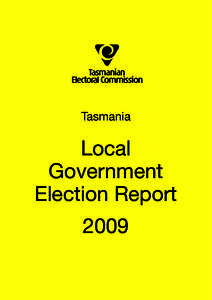 Tasmania  Local Government Election Report 2009