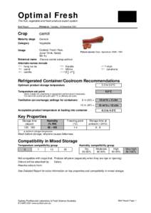 Optimal Fresh The fruit, vegetable and fresh produce expert system Brief Report Printed on Tuesday, 18 December 2001