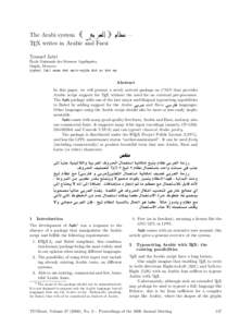 The Arabi system ] ¨r` [ TEX writes in Arabic and Farsi A\  —