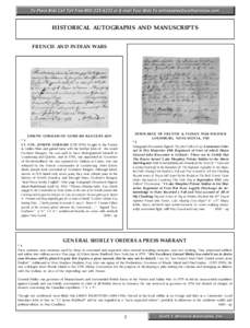 HISTORICAL AUTOGRAPHS AND MANUSCRIPTS FRENCH AND INDIAN WARS DISCHARGE OF FRENCH & INDIAN WAR SOLDIER LOUISBURG, NOVA SCOTIA, 1763 *2