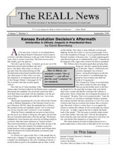 The official newsletter of the Rational Examination Association of Lincoln Land “It’s a very dangerous thing to believe in nonsense.” — James Randi Volume 7, Number 9  September 1999