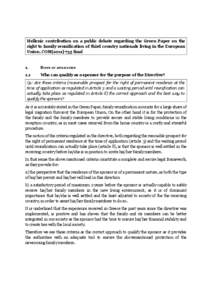 Hellenic contribution on a public debate regarding the Green Paper on the right to family reunification of third country nationals living in the European Union, COM[removed]final