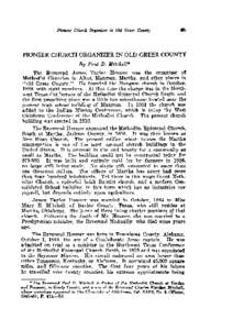 Pioneer Chwch Organizer in Old Greer County  PIONEER CHURCH ORGANIZER IN OLD GREER COUNTY By P a d D. Mitchell* The Reverend James Taylor Hosmer mas the organizer of Methodist Churches in Altus, Mangum, Martha. and other