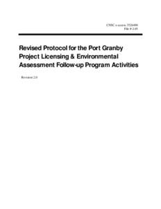 Revised Protocol for the Port Granby Project Licensing Activities