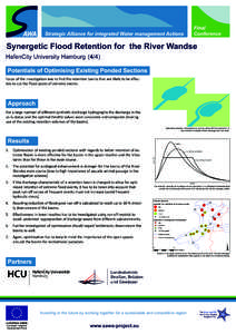 Strategic Alliance for integrated Water management Actions  Final Conference  Synergetic Flood Retention for the River Wandse