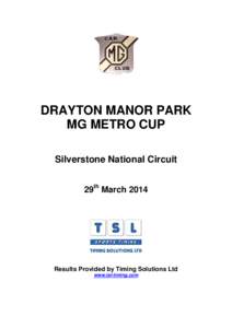 DRAYTON MANOR PARK MG METRO CUP Silverstone National Circuit