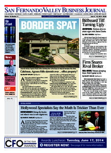 sfvbj.com  SAN FERNANDOVALLEY BUSINESS JOURNAL LOS ANGELES • GLENDALE • SANTA CLARITA • BURBANK • CONEJO VALLEY • SIMI VALLEY • SAN FERNANDO • CALABASAS • AGOURA HILLS • ANTELOPE VALLEY THE