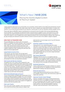 NAB 2016 W H AT ’ S NEW  What’s New | NAB 2016