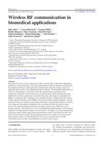 Wireless RF communication in biomedical applications