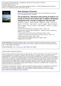 Ecology / Land management / Amazon basin / Carbon / Terra preta / Primary production / Soil respiration / Soil carbon / Plant litter / Biochar / Amazon rainforest / Soil