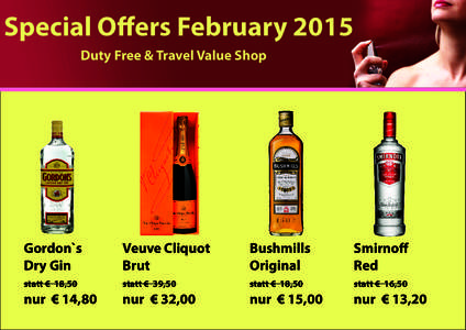 Special Offers February 2015 Duty Free & Travel Value Shop Gordon`s Dry Gin