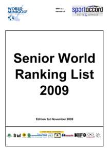 Seniors Ranking List Nov 2009