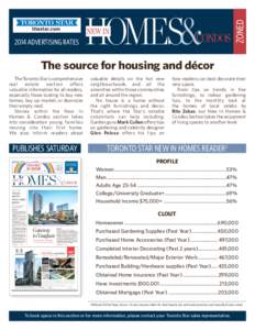 ZONED[removed]ADVERTISING RATES The source for housing and décor The Toronto Star’s comprehensive