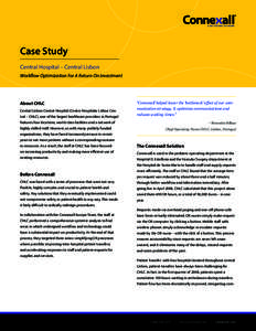 Case Study Central Hospital – Central Lisbon Workflow Optimization For A Return On Investment About CHLC