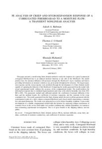 FE Analysis of Creep and Hygroexpansion response of a Corrugated fiberboard to a moisture flow: A Transient nonlinear analysis