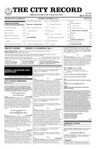 SUPPLEMENT TO THE CITY RECORD THE COMPTROLLER’S REPORT ON STATUS OF EXISTING CAPITAL PROJECTS ON JULY 1, 2012, 200 PAGES  THE CITY RECORD Official Journal of The City of New York VOLUME CXXXVIV NUMBER 234