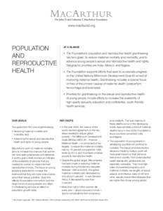 Reproductive health / United Nations Population Fund / Reproductive rights / Maternal health / EngenderHealth / Global health / Millennium Development Goals / Reproductive Health Matters / Sex education / Medicine / Sexual health / Health