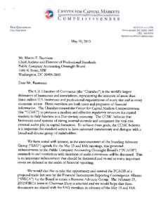 CENTER FOR CAPITAL MARKETS COMPETITIVENESS TOM QUAADMAN VIcE PRESIDENT[removed]H S’imii, NW