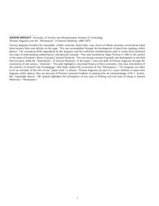 AARON WRIGHT, University of Toronto and Massachusetts Institute of Technology Penrose Diagrams and the ”Renaissance” of General Relativity, 1962–1973 Penrose diagrams manifest the impossible: infinite universes, bl