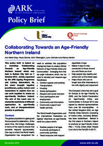 Intergenerationality / Culture / Population / Northern Ireland / Ageing / Intergenerational equity / Demography / Geography of Europe / Demographics