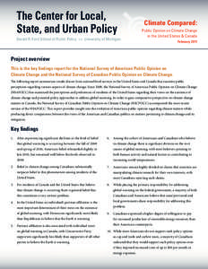 The Center for Local, State, and Urban Policy Gerald R. Ford School of Public Policy  >>  University of Michigan Climate Compared: Public Opinion on Climate Change