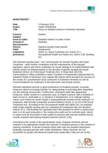 Population / Accessibility / Discrimination / Reasonable accommodation / Knowledge / Health / Human geography / Convention on the Rights of Persons with Disabilities / Gibraltar Local Disability Movement / Disability rights / Disability / Educational psychology