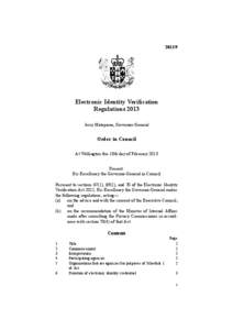 [removed]Electronic Identity Verification Regulations 2013 Jerry Mateparae, Governor-General