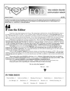FOD  fatty oxidation disorder communication network July 2000