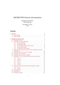 ARCHES WP4 Software documentation François-Xavier Pineau CDS Strasbourg November 27, 2015 v0.6