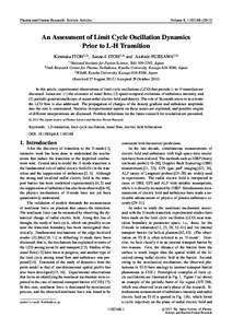 Plasma and Fusion Research: Review Articles  Volume 8, An Assessment of Limit Cycle Oscillation Dynamics Prior to L-H Transition