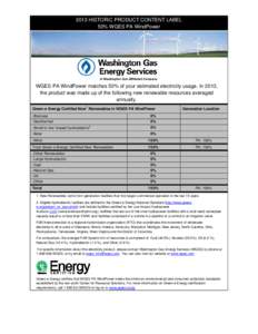 Microsoft Word - Historic Label CY[removed]PA WindPower 50 and 100 Percent
