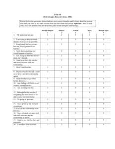 Trim-18 (McCullough, Root, & Cohen, 2006) For the following questions, please indicate your current thoughts and feelings about the person who hurt you; that is, we want to know how you feel about that person right now. 