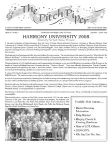 60 YEARS OF BARBERSHOP HARMONY Volume 60, Number 5 OVER 714,089 SQUARE MILES September - October 2008