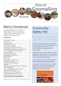 SummerMerry Christmas! Staff and Councillors at the Shire of Goomalling wish you and your family a happy and safe festive season, and a