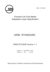 Forward Link Only Media Adaptation Layer Specification ARIB STANDARD