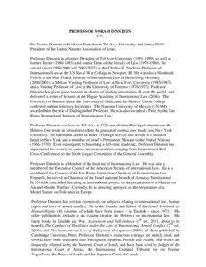 Yoram Dinstein / Tel Aviv University / International Institute of Humanitarian Law / Charles H. Stockton Professor of International Law / War of aggression / Yoram / Israel / Law / International law / International relations